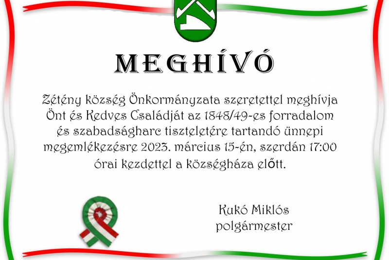 Március 15. - Spomienka na revolúciu 1848